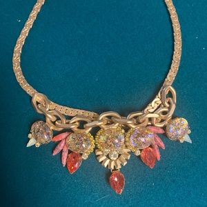 Elizabeth  Cole necklace gems gold chain link